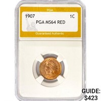 1907 Indian Head Cent PGA MS64 RED