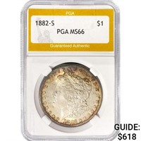 1882-S Morgan Silver Dollar PGA MS66