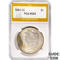 1883-CC Morgan Silver Dollar PGA MS65