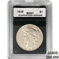 1935 Silver Peace Dollar GG MS67