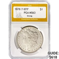 1878 7/8TF Morgan Silver Dollar PGA MS63