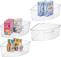 mDesign Kitchen Cabinet Plastic Lazy Susan Storage