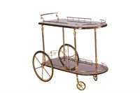 VINTAGE BAR CART WITH GILT ACCENTS