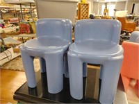 Two small kids outdoor chairs plastic