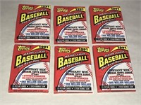 1991 Topps Baseball Cards LOT of 6 Unopened Pack