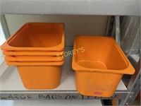 5 Orange Ikea Storage Bin - 12 x 16 x 8
