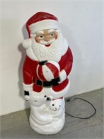 Light Up Plastic Santa With Polar Bears & Seal