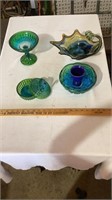 Decorative glass color bowls.