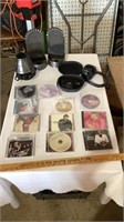 Various music CDs, wireless Latow headphones (
