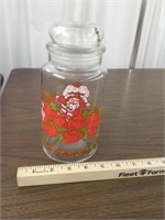 Glass Strawberry Shortcake Jar w/ lid