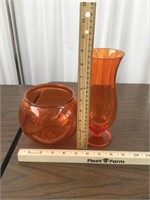 Orange Bowl & Vase(plastic)