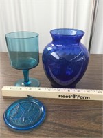 Blue Cup, Vase and Butterfly Suncatcher