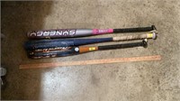 Various baseball bats.