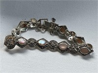 Sterling Silver Bracelet w/ MOP & Marcasite