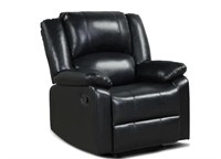 SEALED $700 Black Metal PU Leather Recliner Chair
