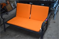 Metal Outdoor Bench with Cushions