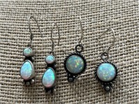 Sterling Silver Earrings w/ Opals