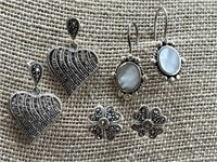 Sterling Silver Earrings w/ Marcasite