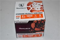 Monarch 410 Gauge Lead Shot Ammo 25ct Box