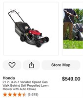 Honda gas lawnmower