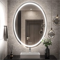 TETOTE 24 x 32 Inch Oval LED Bathroom Mirror