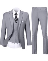 New Mens Suit Solid Two Button Slim Fit Suit Set