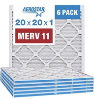 Aerostar 20x20x1 MERV 11 Pleated Air Filter, AC