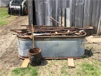Metal tub of scrap metal