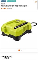 Ryobi 40v fast charger