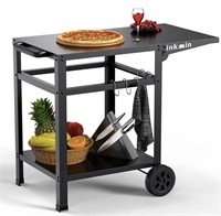 Outdoor Dining Cart Double-Shelf Movable Table