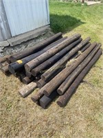 Creosote treated fence posts
