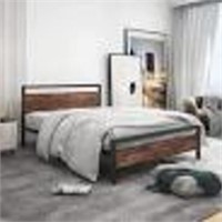 BOFENG Queen Bed Frames with Wood Headboard