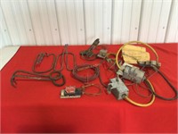 Water heating elements and parts, baling hooks,