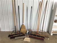 Brooms and dustpan