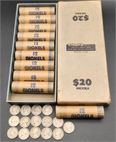 $20 Rolled Nickels Box 1940s-60s