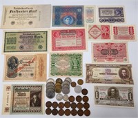 Austria Germany & Bolivia Notes Misc Coins