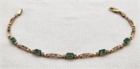 10K Gold Bracelet Emeralds