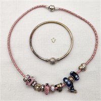 Pandora Disney Slide Charm Necklace + Bracelet