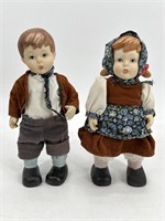 Porcelain Bisque Alpine Boy & Girl Figures / Dolls