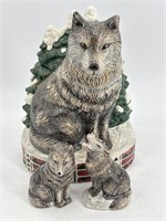 BHP Pottery Timber Wolf Cookie Jar & Shakers