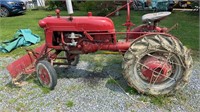 1951 Farmall Cub Farm tractor with 4 ft push blade