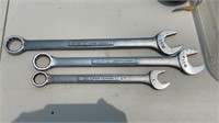 3 Craftsman large wrenches , closed end , 1 inch