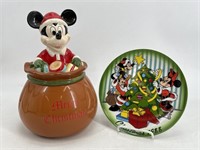 Disney Mickey Mouse Christmas Cookie Jar &