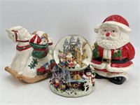 Christmas Cookie Jars & Musical Snow Globe