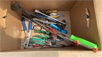 Box lot of tools , tin snips and more