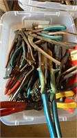 Tub lot of tools players , snips , and more
