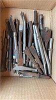 Box lot of impact chisels , cutter tools