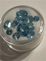 Collection of (12) Blue Gemstones in Protective