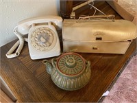 Vintage Rotary Telephone, Clay Tea Pot, Sunbeam