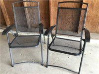 Folding metal patio chairs, metal mesh,